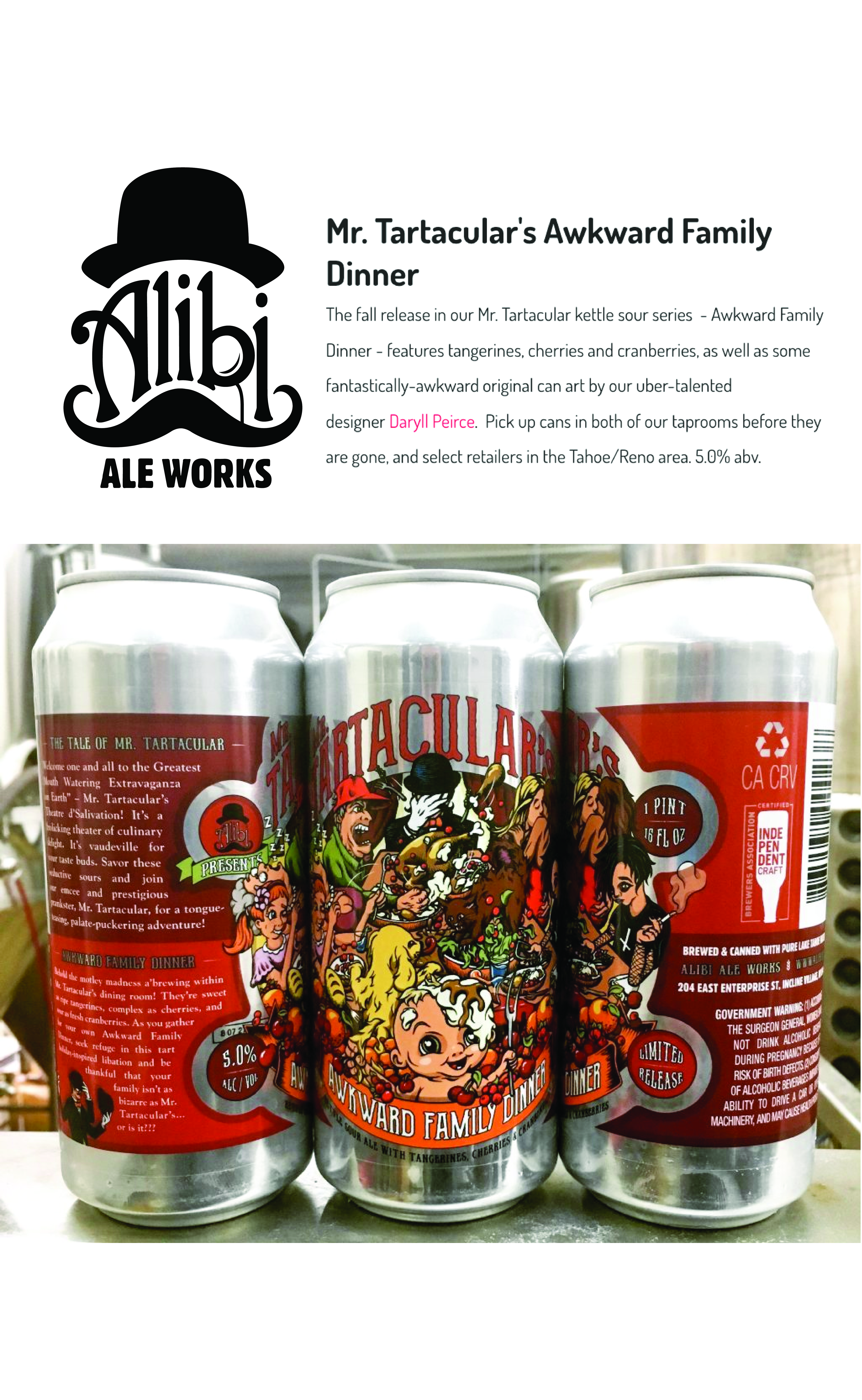 Mr. Tartacular's Awkward Family Dinner Alibi Ale Works
