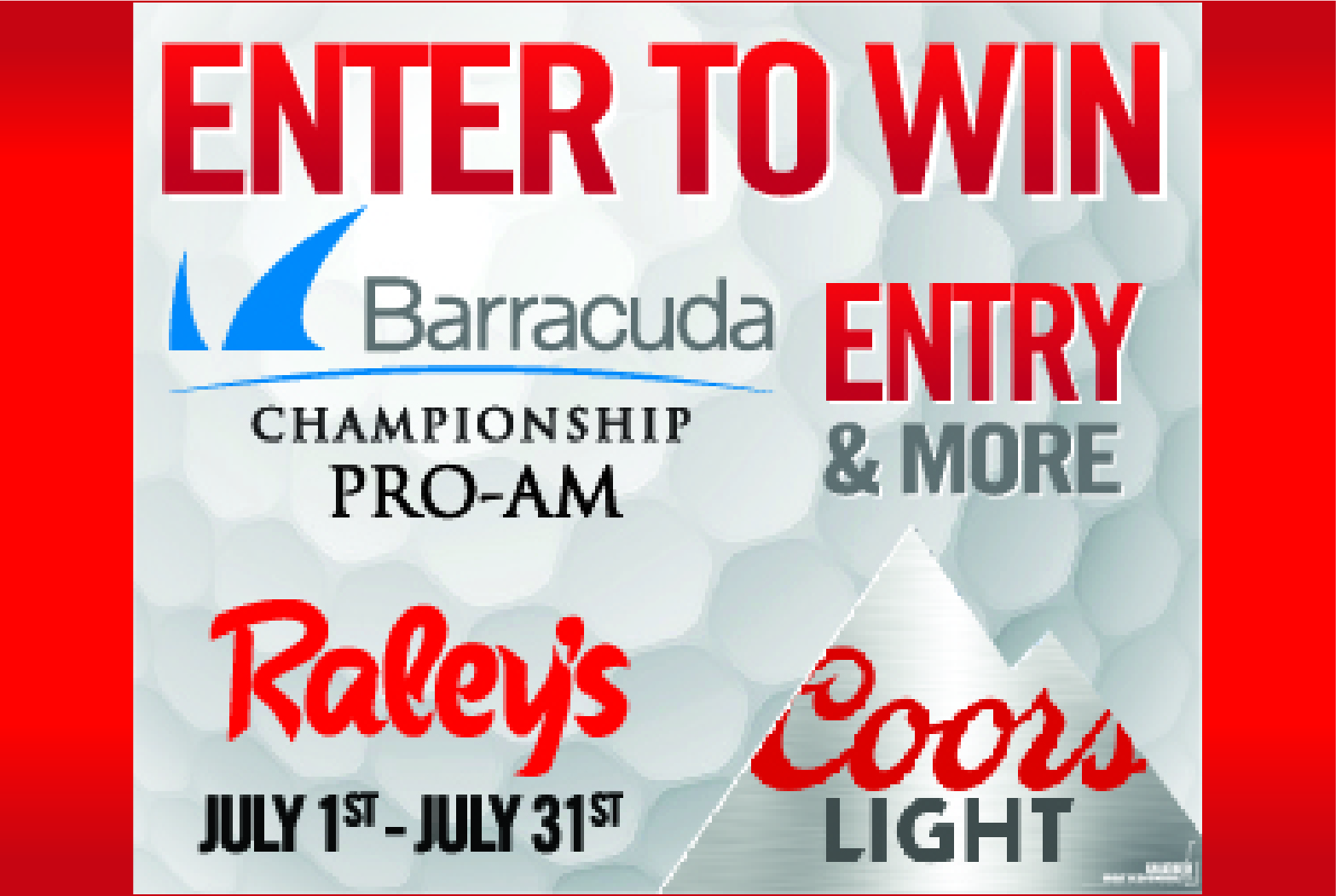 Enter to win golf giveaway at raleys 